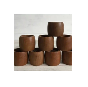 ชุดแหวนผ้าเช็ดปากไม้8ชิ้นสำหรับตกแต่งงานหัตถกรรม - Product Image 6