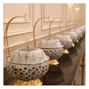 Chauffe-plat en acier inoxydable avec support de carburant de chauffage au gaz de cadre pliant pour serveur de buffet de fête de mariage de restauration - Product Image 5