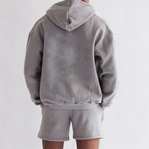 Logo personnalisé Vente en gros Ensemble Sweat à capuche et short pour hommes Ensemble de jogging pour hommes Ensemble de short de survêtement 2 pièces - Product Image 4