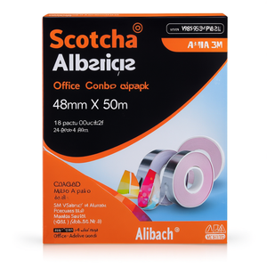 Ruban adhésif en tissu Scotch 3M Silver 48 mm x 50 m, lot de 24, ruban adhésif de bureau - Product Image 2