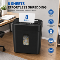 Mini déchiqueteuse de papier A4 électrique portable pour bureau, coupe croisée, 8 feuilles, vente en gros OEM