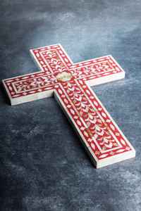 Sacred Wooden Cross with MOP Inlay High Quality Handcrafted Christian Festival & Ceremony Gift for Baptism and Back to School - Product Image 3
