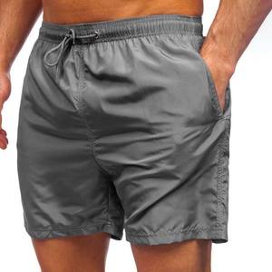 กางเกงขาสั้นผ้าโพลีเอสเตอร์สำหรับผู้ชายกางเกงขาสั้นสำหรับฤดูร้อนใส่สบายใส่ได้ทุกวันใส่ในยิมออกกำลังกายกลางแจ้งสีเทามีกระเป๋ากางเกงขาสั้นสำหรับผู้ชาย - Product Image 6
