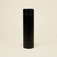 Termo Ecológico de Lujo Sostenible de 500 ml, de Acero Inoxidable Negro, Personalizable con Serigrafía, Juego de Regalo Promocional