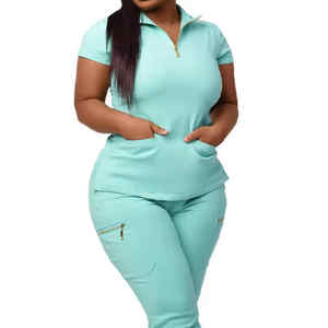 À la mode hôpital uniformes Medico Spandex Stretch respirant costumes femmes gommage ensembles survêtement médical soins infirmiers gommages - Product Image 2