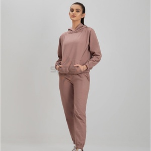 Conjunto Deportivo de Dos Piezas con Capucha para Mujer, Talla Grande, Personalizable, Transpirable, 100% Algodón, Chándal de Invierno, Estilo Casual - Product Image 1