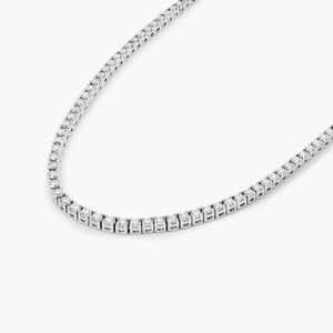 Collar de diamantes cultivados en laboratorio de corte de 3,00 MM para mujer, Plata/10K Chapado en Hip Hop, joyero de tenis helado, cadena de moda, boda, oro - Product Image 3