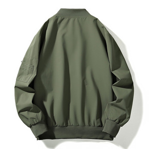 Veste de pilote simple d'extérieur pour hommes avec logo personnalisé OEM veste décontractée tout match avec col de baseball de grande taille - Product Image 5