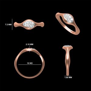 แหวนเพชรทองคำขาว 14k ดีไซน์หรูหราทันสมัยสำหรับผู้หญิง - แหวนแต่งงาน แหวนหมั้น แหวนพลอยสุดอินเทรนด์ - Product Image 2