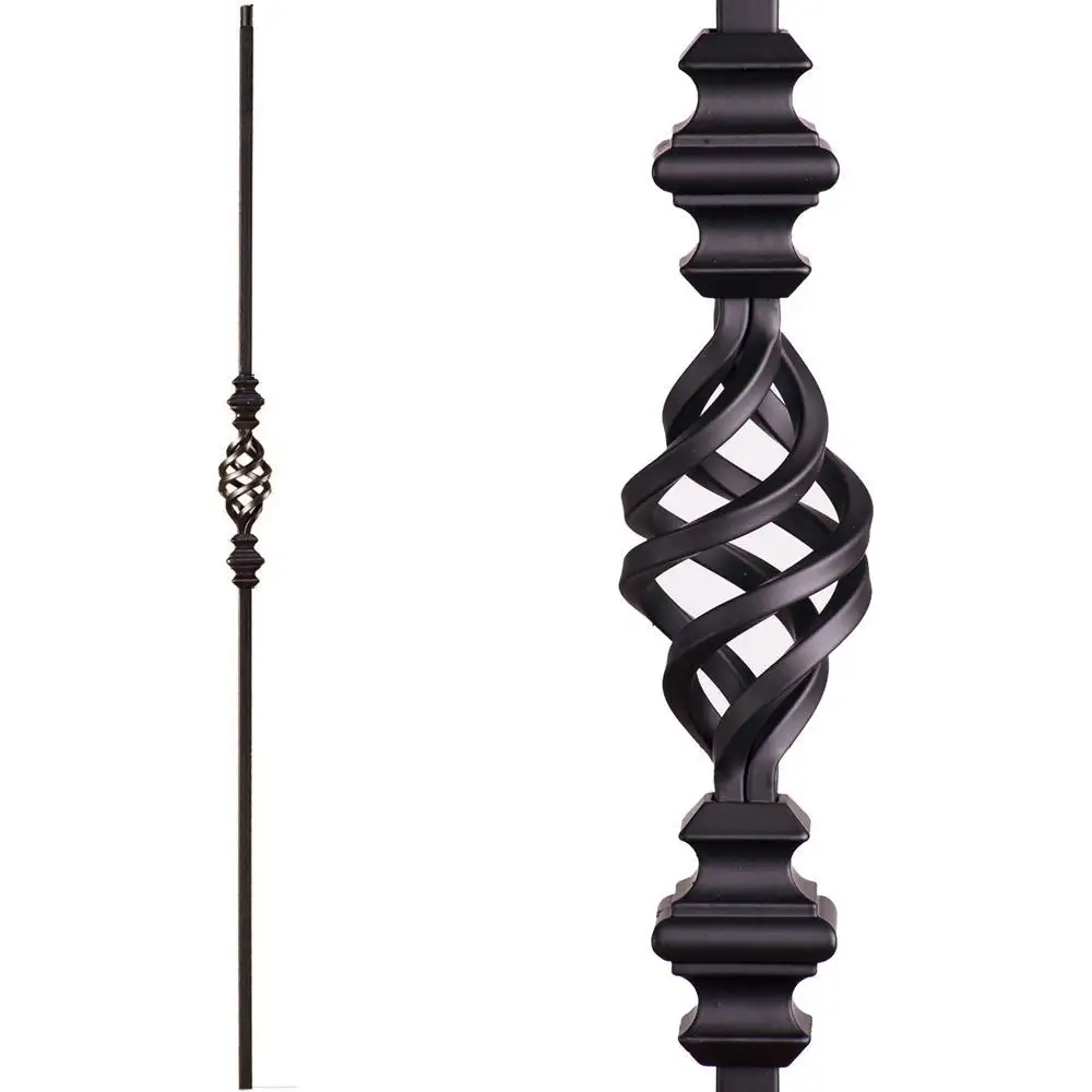 Iron Railing Balusters 1/2"*42" Rectangle Metal Stair Spindles Wrought Iron Stair Balustrade Wholesale