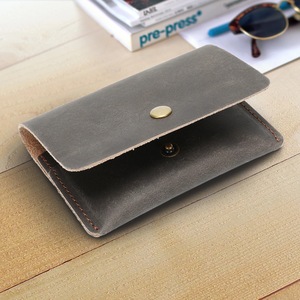 Lasergravure Custom Logo Echte Echte Koeienhuid Groente-Gelooide Lederen Kaart Portemonnee Cadeau Cadeau Lederen Kaarthouder - Product Image 3