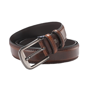 Ceinture en cuir véritable pour hommes, vente en gros, logo personnalisé, ceintures décontractées et habillées, fabricant - Product Image 2