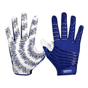 Guantes de fútbol americano de cuero sintético de dedo completo ligeros personalizados de alta calidad adultos niños nuevo diseño agarre deportes - Product Image 3