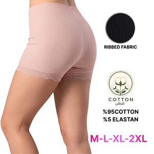 Braguitas tipo boyshort de cintura alta para mujer, de algodón y elastano elástico, tejido acanalado con encaje, transpirables, ecológicas, para uso diario, en varias tallas - Product Image 4