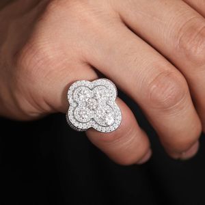 S925 Moissanite Chevalière Avec Croix CZ - Product Image 1