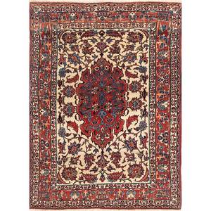 Alfombra de Lana Anudada a Mano Aalam, Estilo Kilim Abstracto con Medallón Rojo y Naranja, Rectangular 9x12, para Entrada del Hogar, para Adolescentes - Paem-708 - Product Image 1