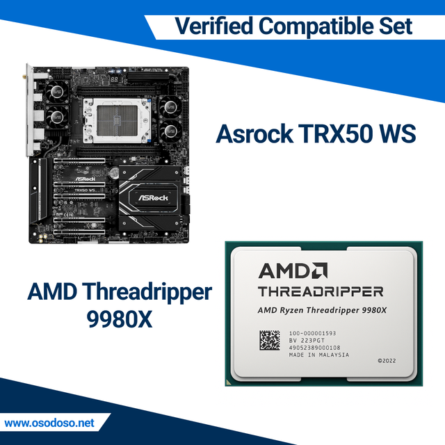 Set AMD Threadripper 9980X+ Asrock TRX50 WS