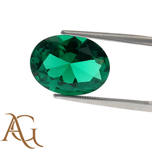 Pierres précieuses en vrac hydrothermales de forme ovale d'émeraude colombienne cultivées en laboratoire de qualité supérieure pour bijoux 3x4mm à 18x25mm émeraudes créées - Product Image 4