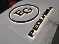 Lettres en relief 3D LED rétroéclairées en PVC noir écologique personnalisées, montage mural, enseigne publicitaire intérieure/extérieure pour bar
