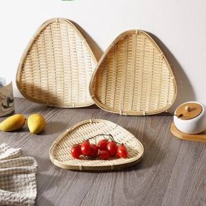 Bandejas de bambú natural para aperitivos, bandeja redonda para servir pan, para exportación, OEM, precio de fábrica - Product Image 2