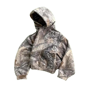 Personalizable 380g algodón de los hombres de gran tamaño liso con capucha de lujo recortada de peso pesado Streetwear invierno liso teñido estampado liso Sudadera con capucha - Product Image 1