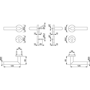 Ensemble de protection incendie Amsterdam FS-E58/42H/42HS/1400 en acier inoxydable F69 D/K pour porte de 40-65 mm d'épaisseur PZ DIN pour casiers de rangement - Product Image 3