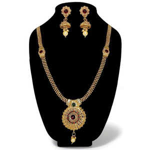 Kriaa-Juego de collar de piedra Poti chapado en oro para bodas-1109807 - Product Image 1