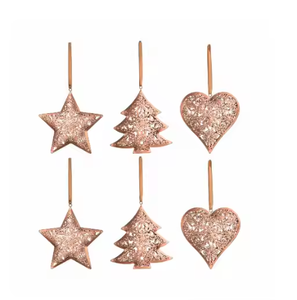 Ornements de décoration suspendus de noël artisanat en métal décor suspendu décoration de noël ornements de coeur haut tendance - Product Image 5