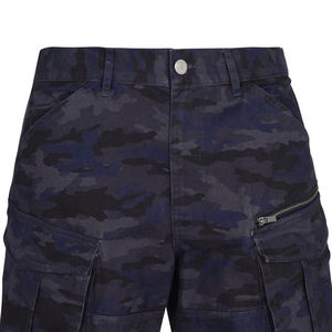 Manufacturer Custom <b>Men's</b> <b>Camo</b> Distressed Ripped All over Print Jorts Cargo <b>Shorts</b> Plain Dyed Knitted with Drawstring Closure - Product Image 4