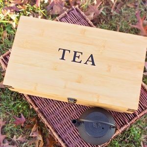 Tea Organizer Box Big & Tall 14" x 8" x 4" Mangowood Wooden Organizer <b>Storage</b> <b>Chest</b> 8 Tall Adjustable Slots 100% Handmade - Product Image 2