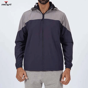 Impermeable Transpirable y Cortavientos con Capucha para Hombre, Chaqueta de Softshell con Cuello Alto y Logotipo Frontal para Camping y Senderismo al Aire Libre - Product Image 4
