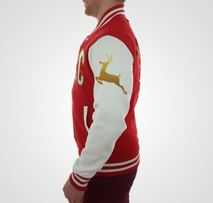Custom Unisex Baseball Varsity Bomber <b>Jacket</b> USA Christmas Team Stand Collar Canvas Fabric Pockets Decoration <b>Waterproof</b> - Product Image 4