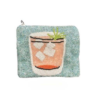 Dompet kantong koin manik-manik biji koboi keren Aksesori modis cantik dengan Aksesori modis dengan mode glowin