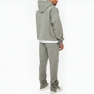 Men's Regular Fit Hooded Half Zip Sweatshirt Solid Color 100% Organic Cotton French Terry Breathable Quick Dry Pocket Casual - Product Image 2