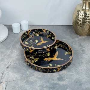 Nesting Style Meena Barware Plateaux MDF Nidification Style Ménage Bureau Hôtel Utilise Boissons Servir À La Main en Inde Résine Artisanat - Product Image 3