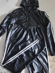 Ensemble de survêtement en cuir PU pour homme, veste de jogging et pantalon, sweat-shirt de sport, streetwear personnalisé de haute qualité, vêtements de sport - Product Image 4