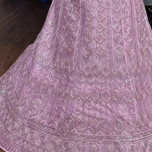 Conjunto de red de trabajo de lentejuelas pesadas Lehenga Choli para Bodas de verano 3M Flair 2,5 M Butti Dupatta 1,2 M Choli bordado para invierno - Product Image 6