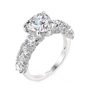 แหวนหมั้นเพชรรูปหัวใจเจลิยา พร้อมวงแหวนครึ่งวงนิรันดร์ สีโรสโกลด์ - Product Image 2