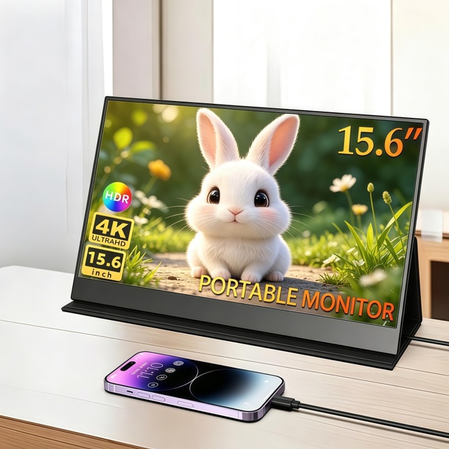 15.6 Inch IPS 4K Touch Screen USB-C Portable Display with Protective case Gaming Monitor for Laptop