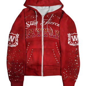 Sweat-shirt streetwear pour homme avec strass, coupe oversize, impression DTG, design tendance pour un look décontracté, mode urbaine remarquable. - Product Image 1