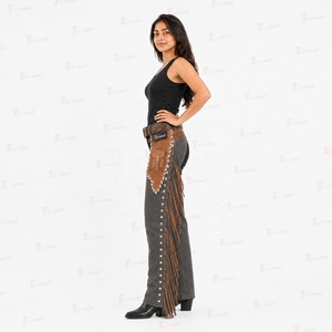 Chaps d'équitation professionnels en cuir pour femmes, en cuir de vachette véritable, équipement de protection pour l'équitation, protège-jambes ajustables, sur mesure - Product Image 3