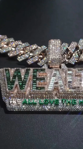 Personalizado Unisex Moissanite diamante colgante estilo Hip Hop acero inoxidable totalmente helado placa colgante regalo joyería de moda - Product Image 4