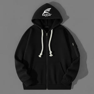 Sudadera con Capucha Térmica para Hombre, 100% Algodón Transpirable, Estilo Único, Estampado Sólido, Teñido Liso, Básico - Product Image 4