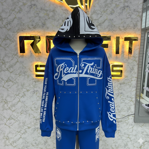 Logo personnalisé de marque privée le plus demandé sweat à capuche avec fermeture éclair violet imprimé fabriqué en usine sweats à capuche à bas prix pour hommes sweats à capuche pour hommes - Product Image 4