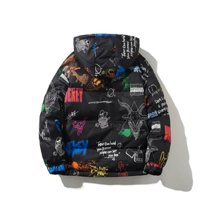 High Quality Customizable Men's Hooded Puffer Jacket Front Zipper Waterproof Reversible Winter <b>Bubble</b> <b>Top</b> High Street Style <b>Top</b> - Product Image 2