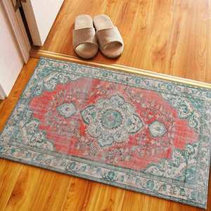 Printed <b>Rug</b>: <b>Boho</b> Turquoise Accent <b>Rug</b> for Home Decor,Nonwoven Thin <b>Rug</b> - Product Image 4