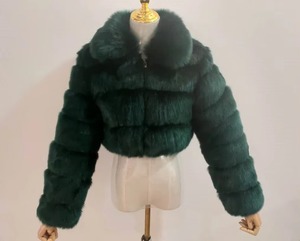<b>Women</b> Faux Fur Cropped <b>Jacket</b> Fluffy Teddy Coat Zip Up <b>Winter</b> <b>Warm</b> Fuzzy Outerwear Casual - Product Image 1