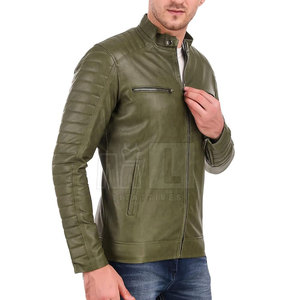Chaqueta de invierno de cuero genuino para hombre más vendida con logotipo frontal a prueba de viento y transpirable disponible en varios colores - Product Image 4