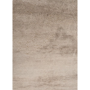 Alfombra Azalea Grande de 9x12 pies, Modelo AKWB-3548, Tejida a Mano con Lana, Bambú y Seda, Color Marfil, Diseño Abstracto Boho para Decoración de Sala de Estar, CS-01 - Product Image 3