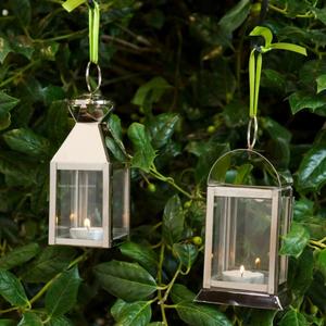 American Style Christmas Decorative Vintage Metal & Glass <b>Candle</b> Lanterns Shiny Silver Plated Outdoor <b>Hanging</b> Lanterns - Product Image 5